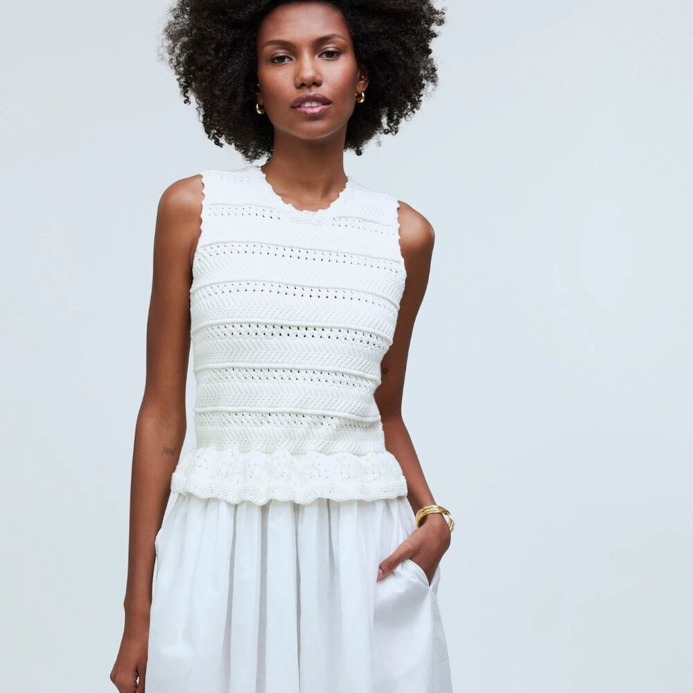 Banjanan White Sleeveless Dress
